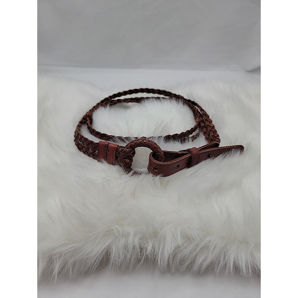 Vintage Braided Genuine Leather Belt Size Large 39-43" - Picture 1 of 4